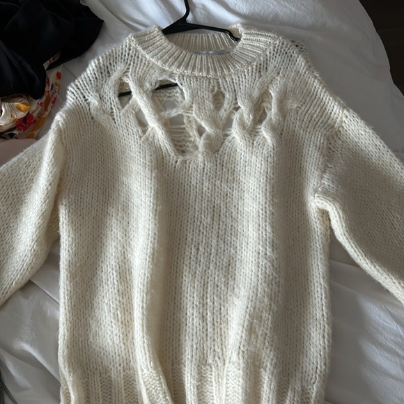 Zara White Knitted Sweater Small - Picture 3 of 3
